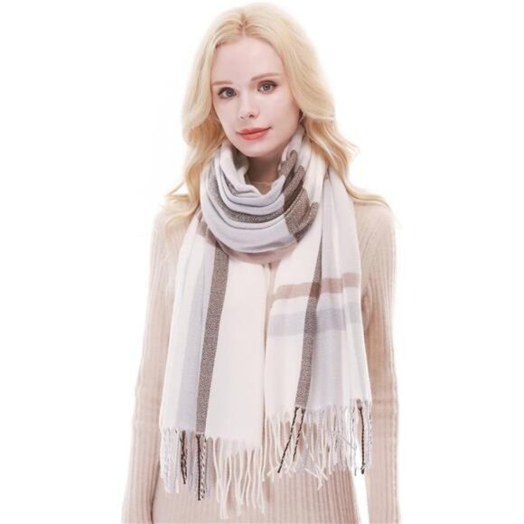 Plaid Scarf for Women Warm Large 013